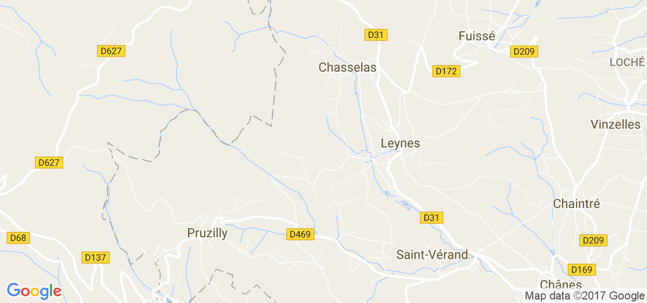 map de la ville de Leynes