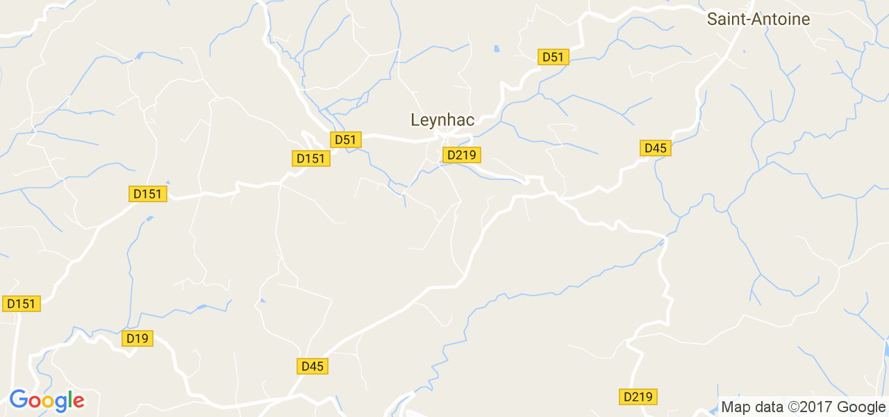 map de la ville de Leynhac