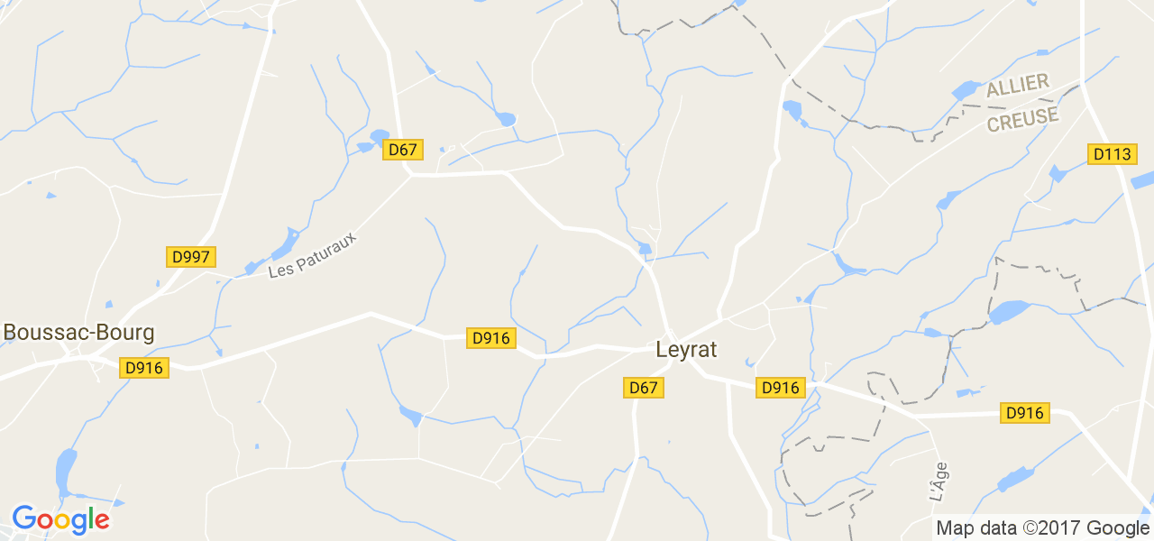 map de la ville de Leyrat