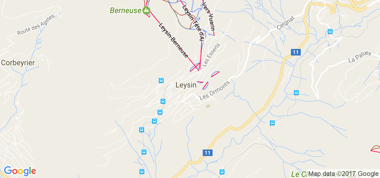 map de la ville de Leysin