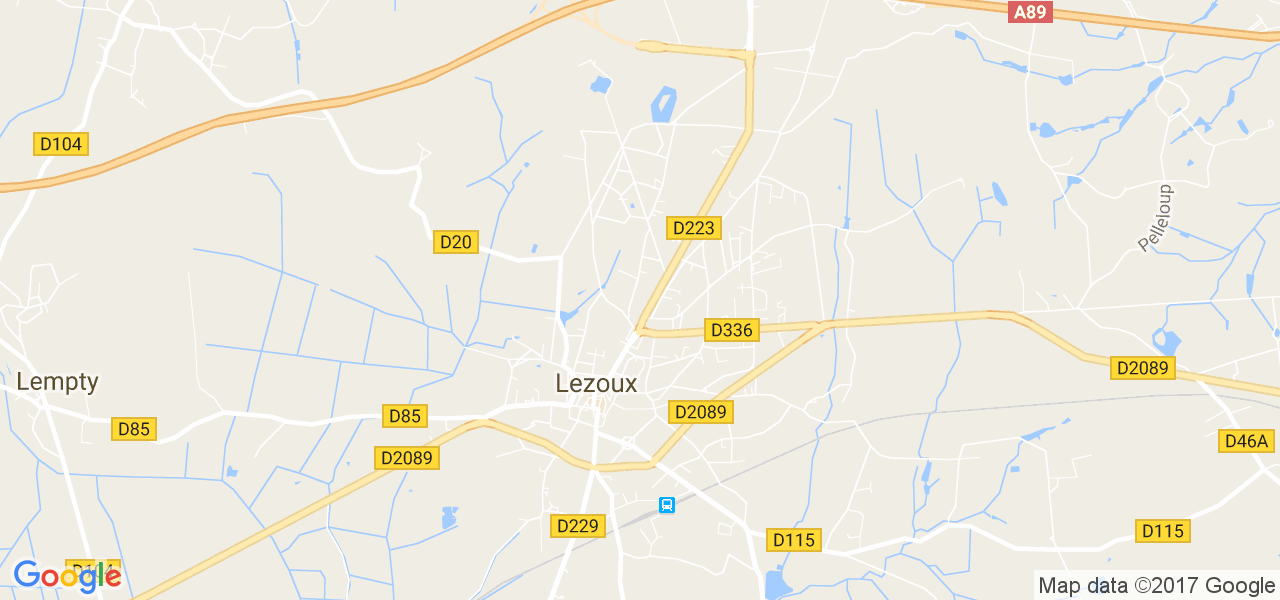 map de la ville de Lezoux