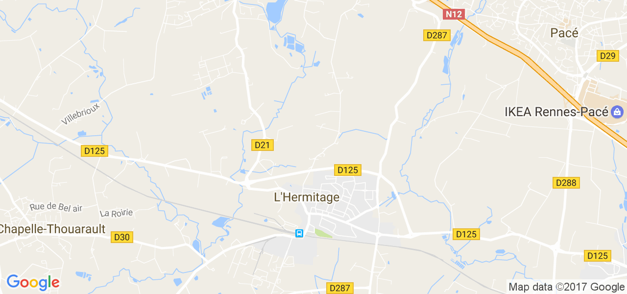 map de la ville de L'Hermitage