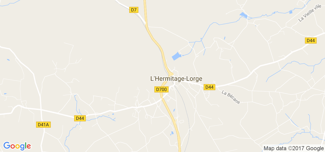 map de la ville de L'Hermitage-Lorge