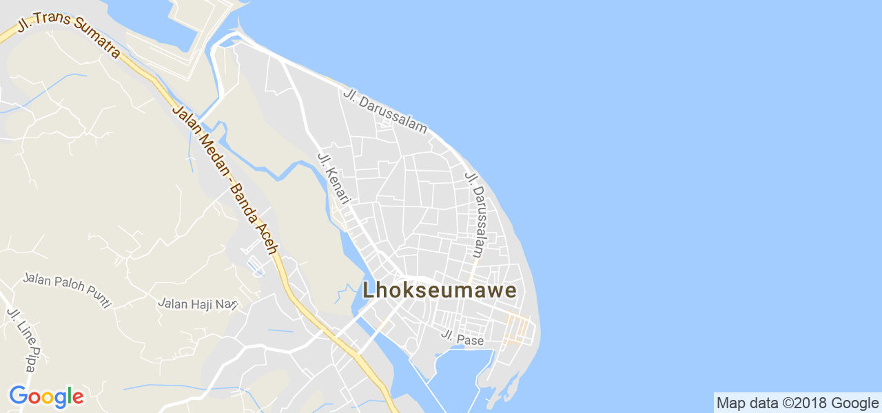 map de la ville de Lhokseumawe