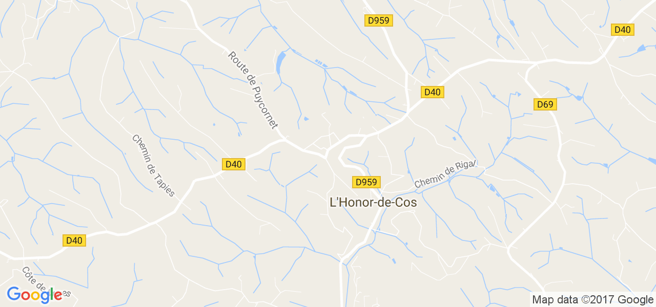 map de la ville de L'Honor-de-Cos