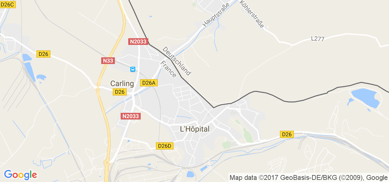 map de la ville de L'Hôpital