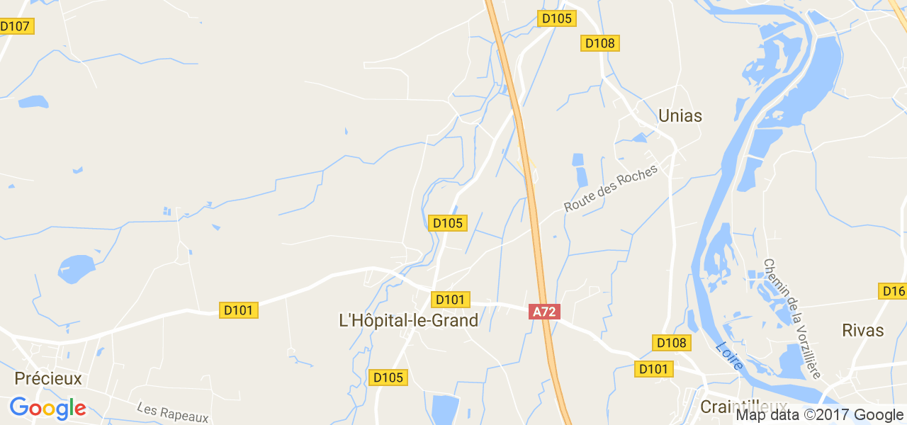 map de la ville de L'Hôpital-le-Grand