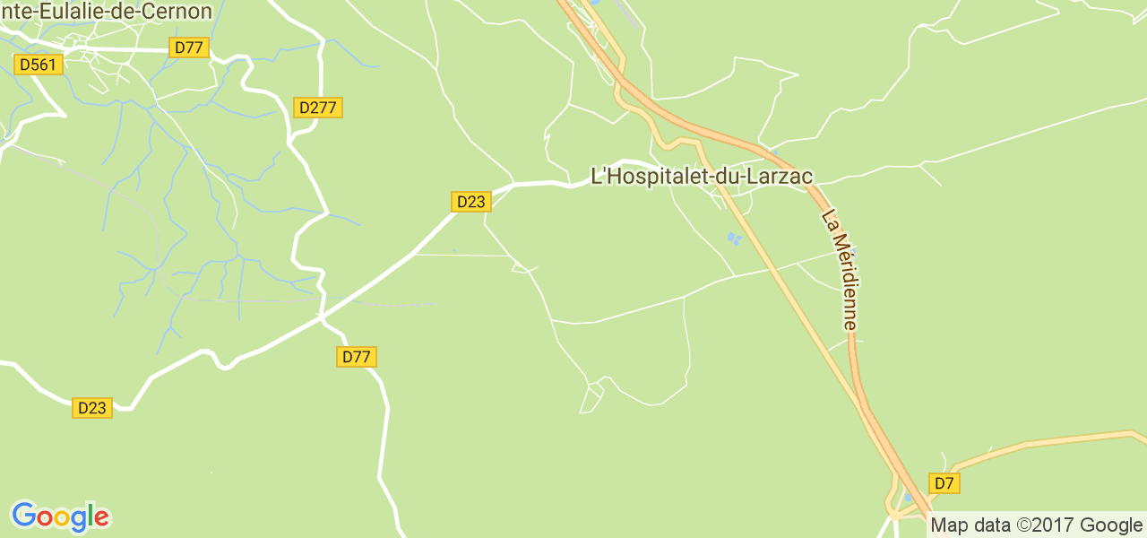 map de la ville de L'Hospitalet-du-Larzac