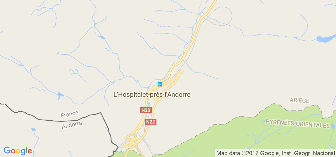 map de la ville de L'Hospitalet-près-l'Andorre