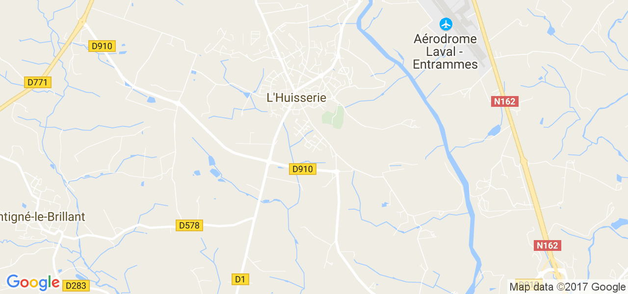 map de la ville de L'Huisserie