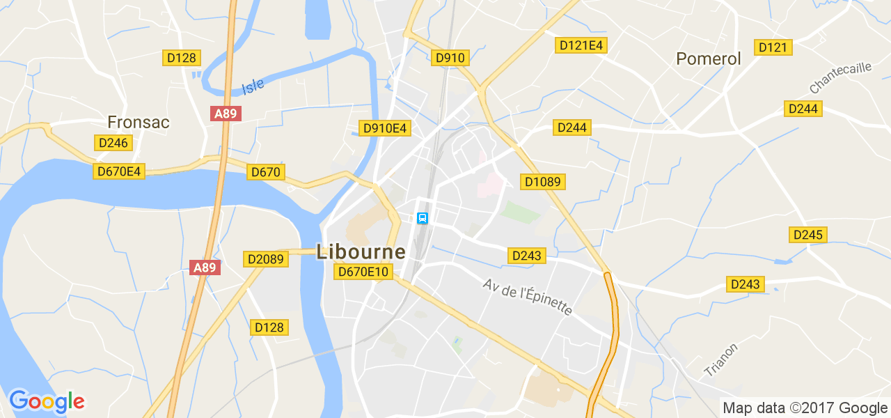 map de la ville de Libourne