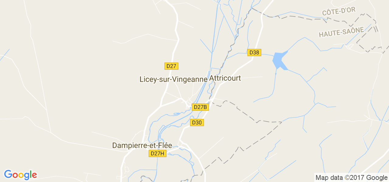 map de la ville de Licey-sur-Vingeanne