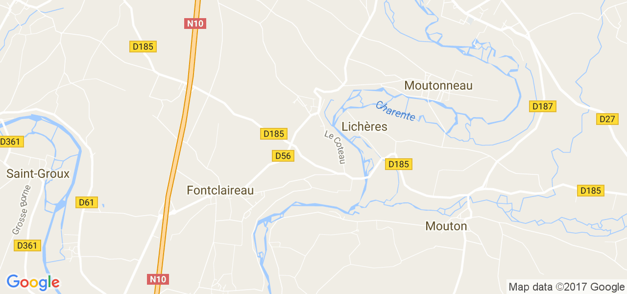 map de la ville de Lichères