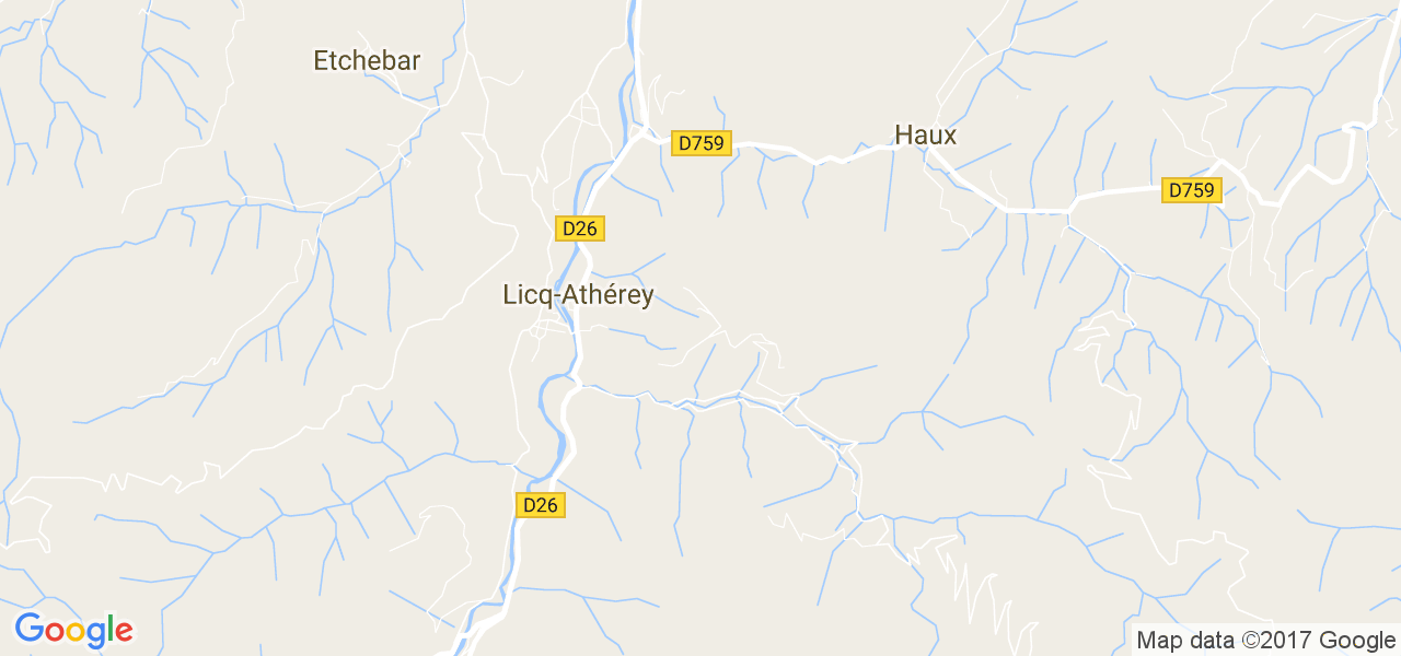 map de la ville de Licq-Athérey