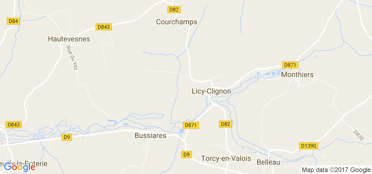 map de la ville de Licy-Clignon