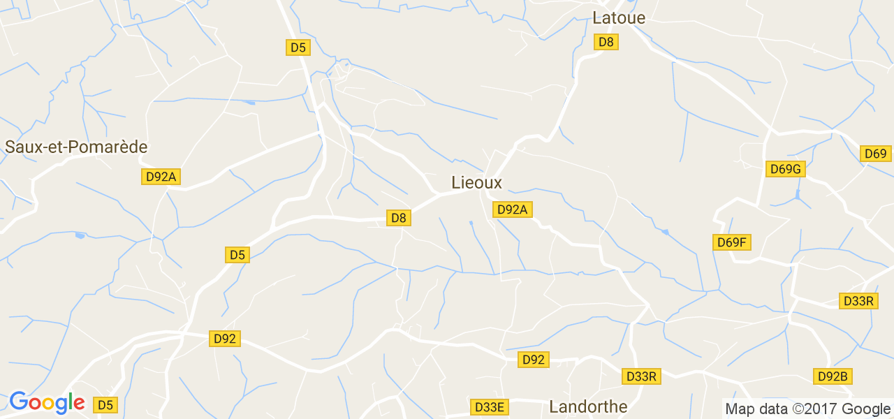 map de la ville de Lieoux