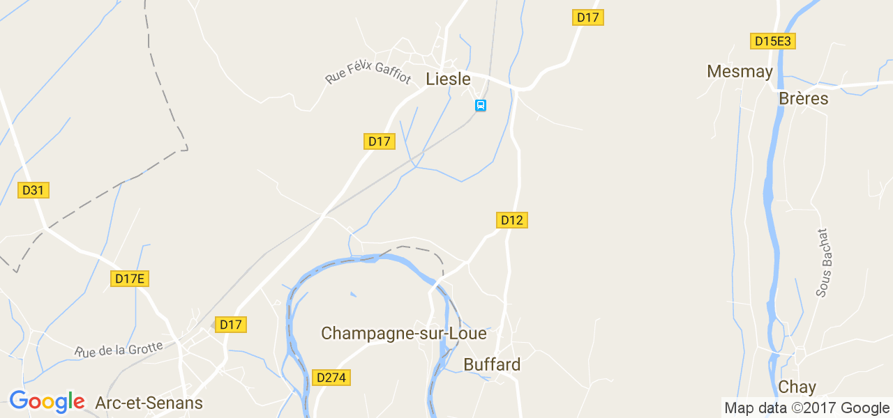 map de la ville de Liesle