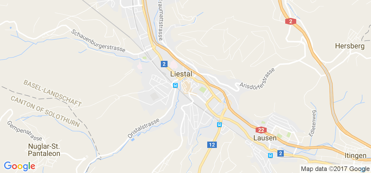 map de la ville de Liestal