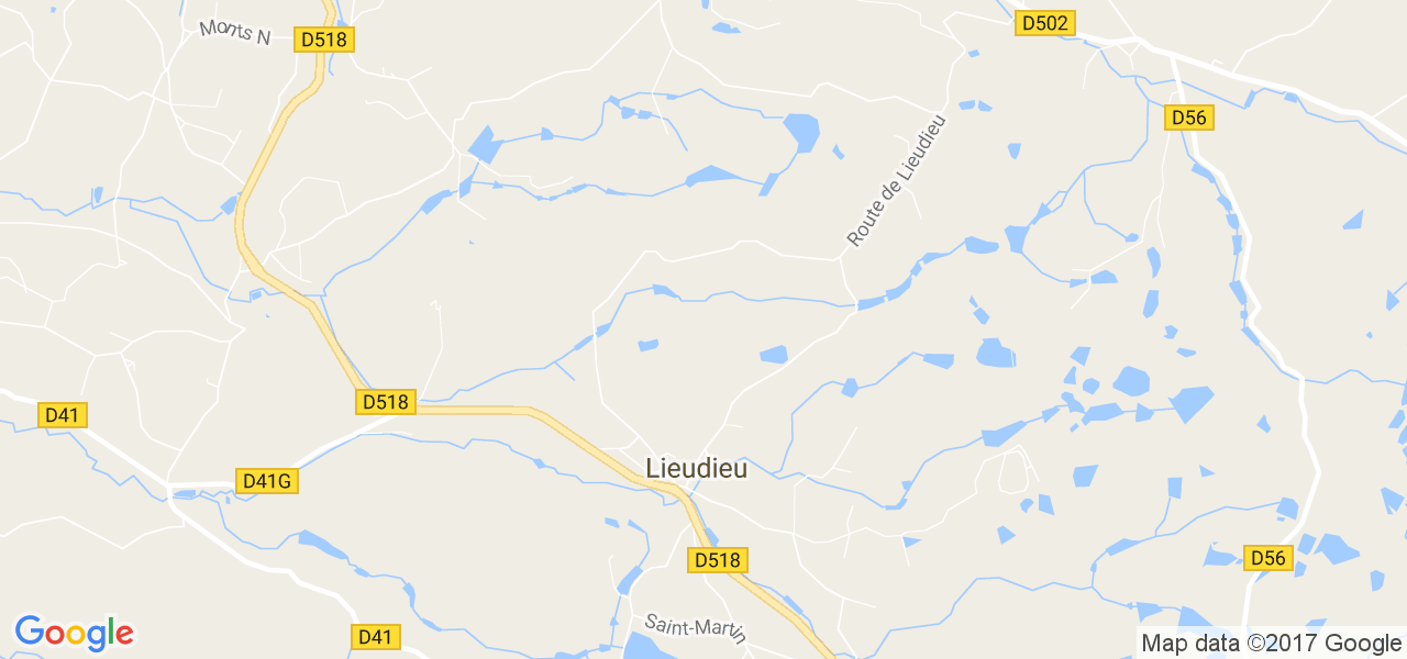 map de la ville de Lieudieu