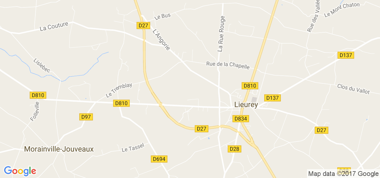 map de la ville de Lieurey