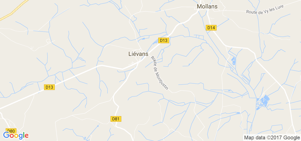 map de la ville de Liévans