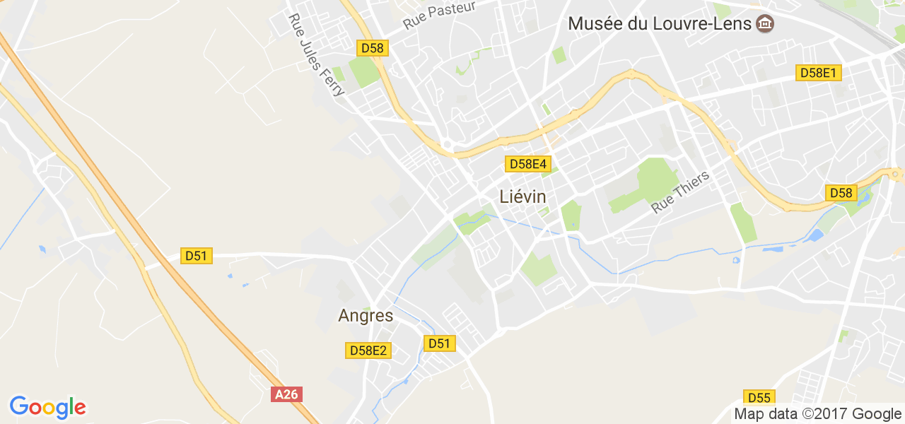 map de la ville de Liévin