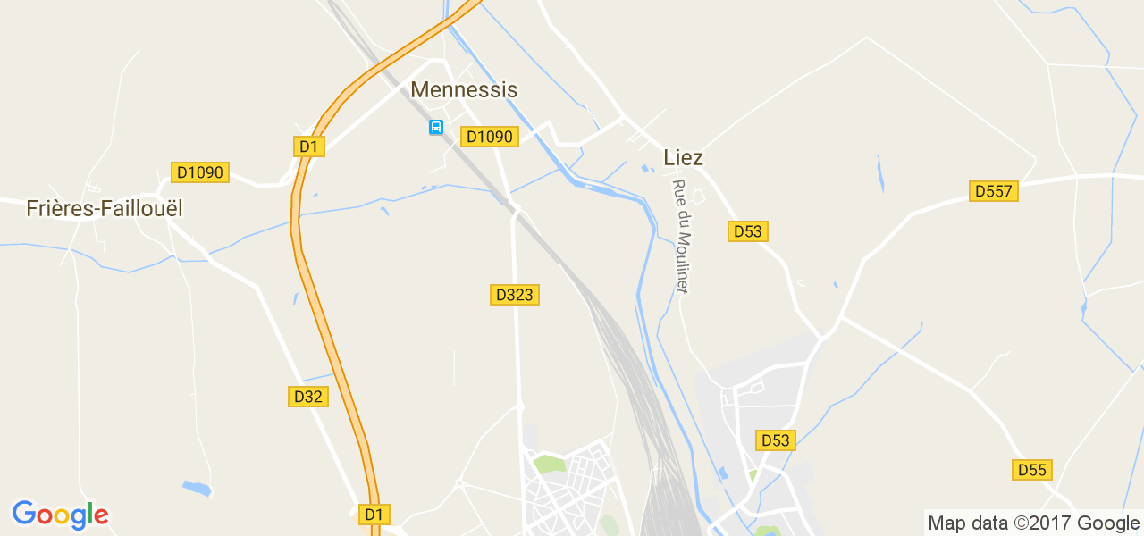 map de la ville de Liez