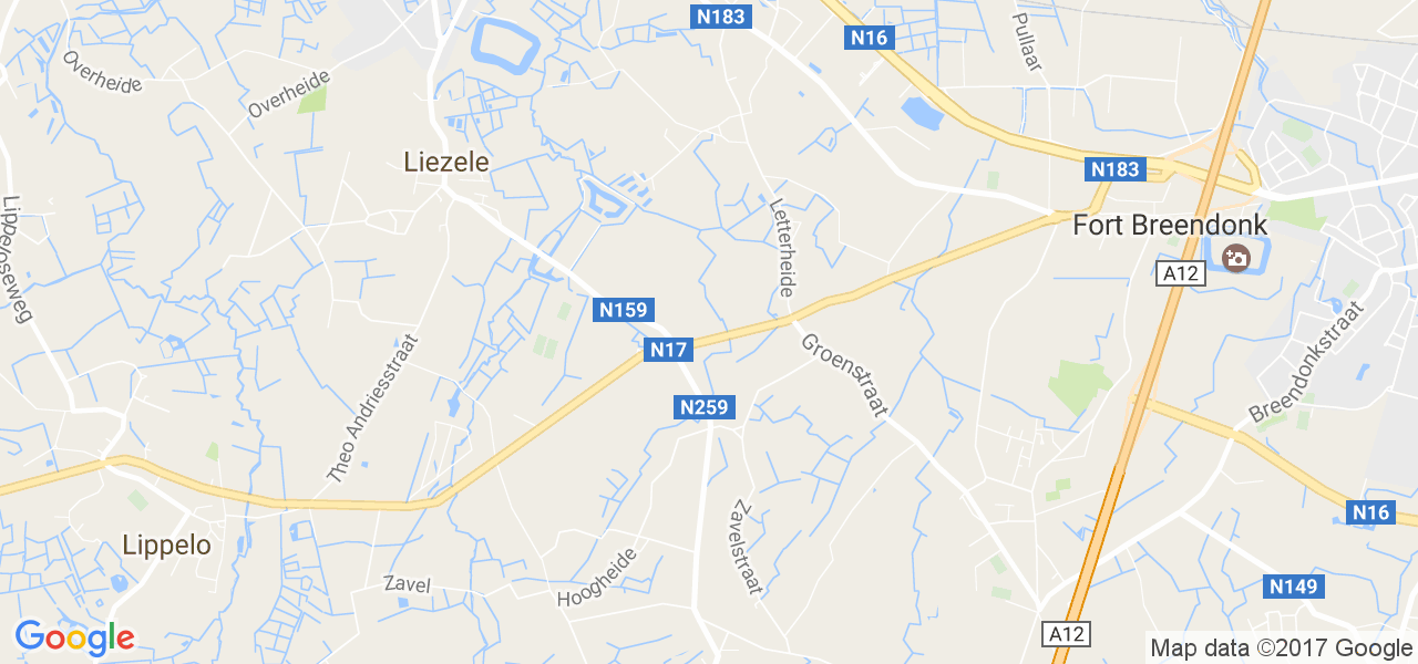 map de la ville de Liezele