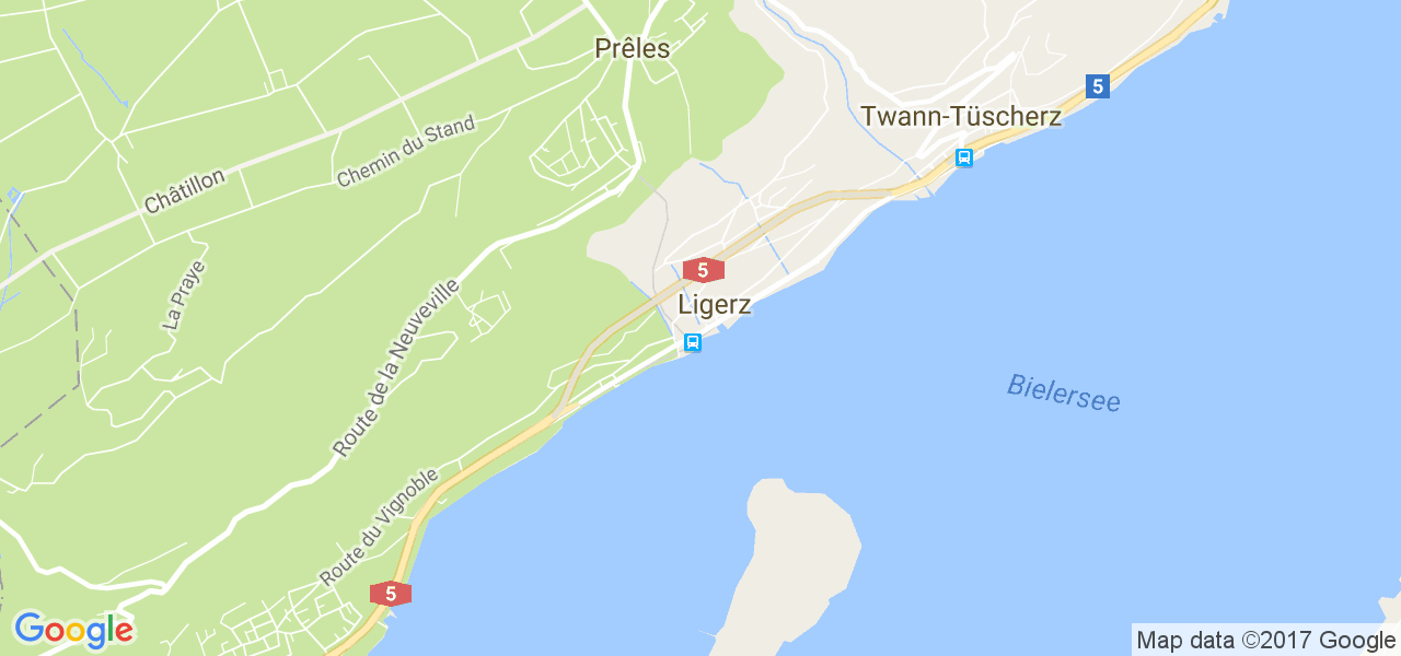 map de la ville de Ligerz