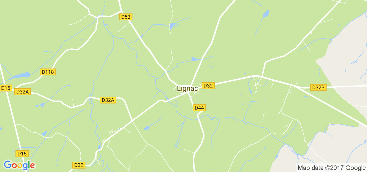 map de la ville de Lignac