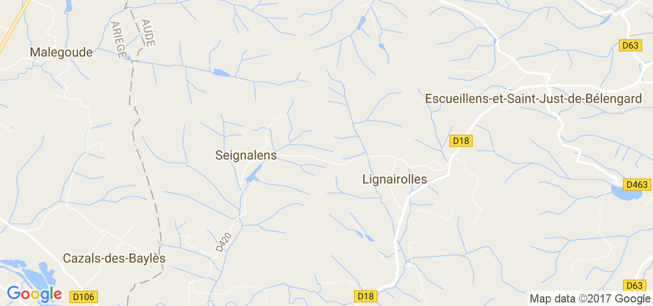 map de la ville de Lignairolles