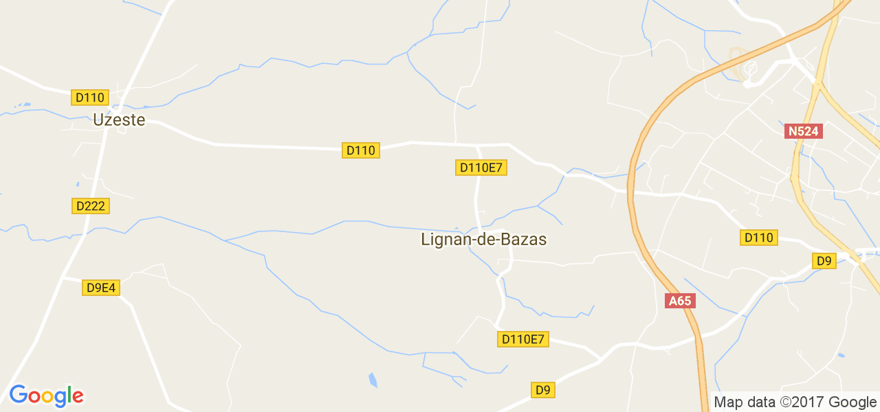 map de la ville de Lignan-de-Bazas