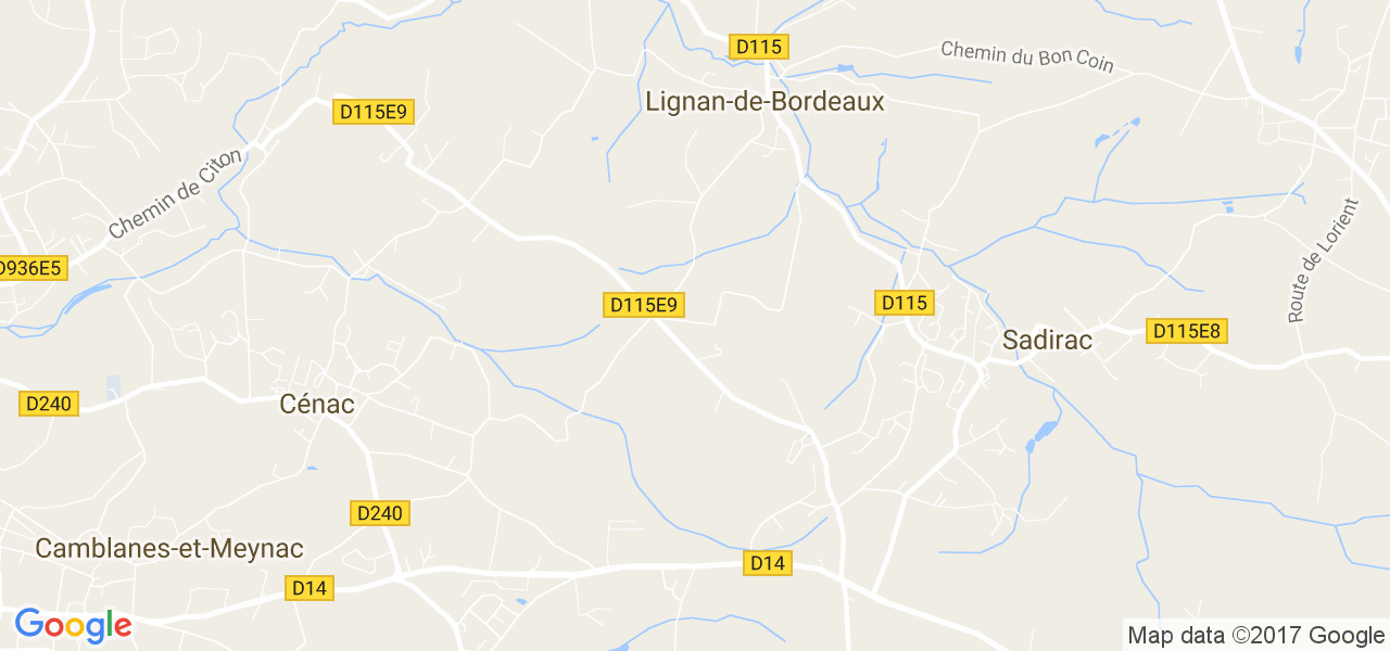 map de la ville de Lignan-de-Bordeaux