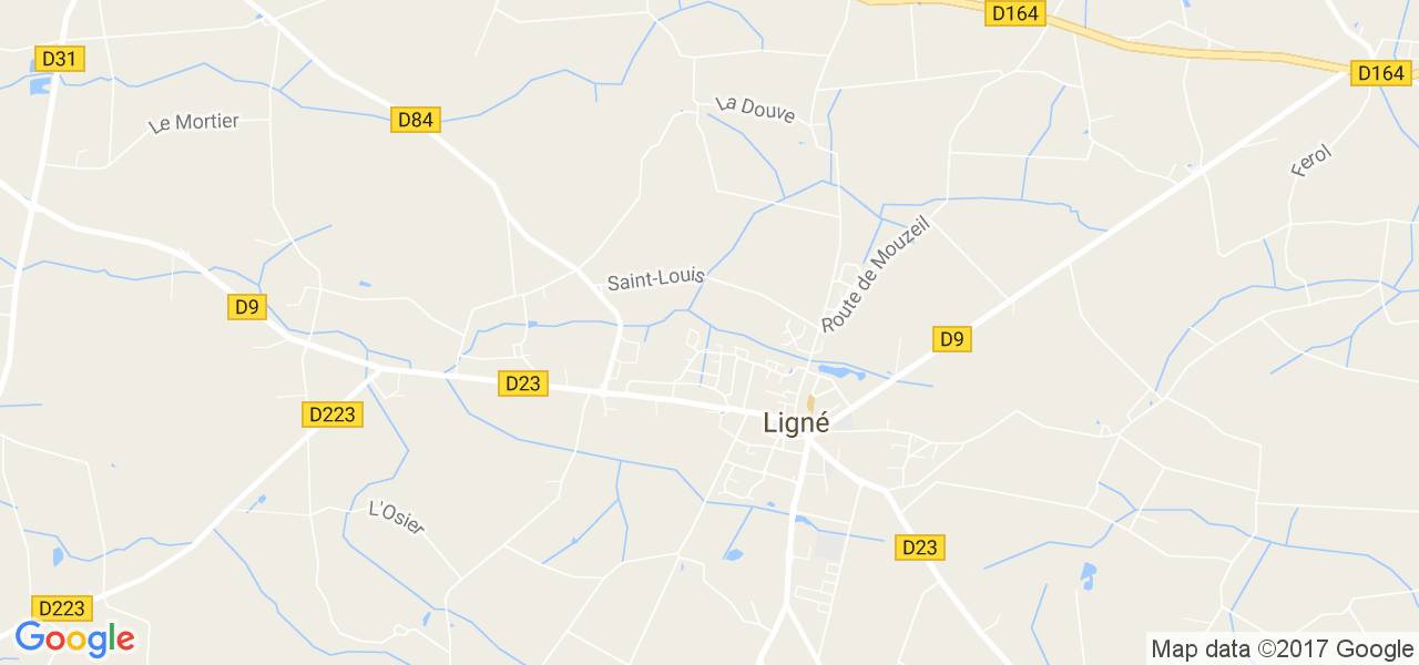 map de la ville de Ligné