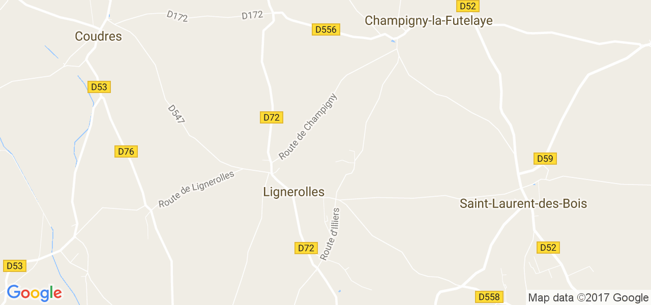 map de la ville de Lignerolles