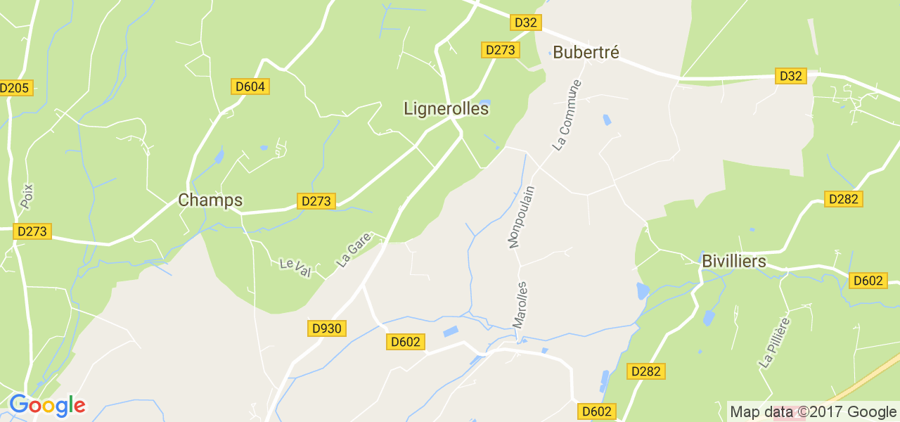 map de la ville de Lignerolles