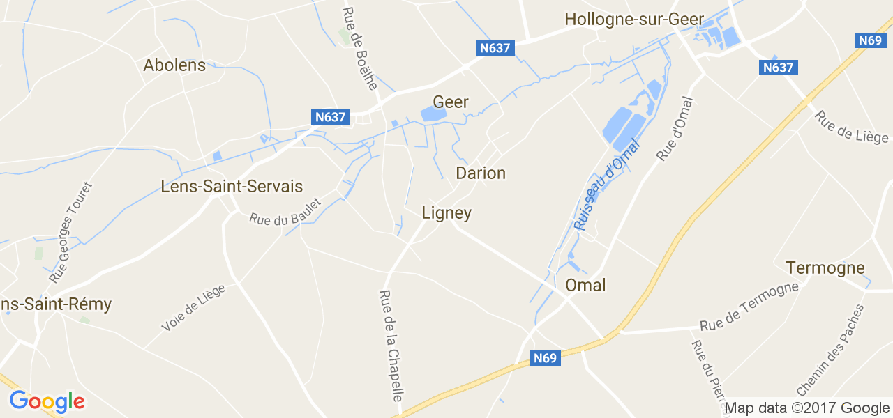 map de la ville de Ligney