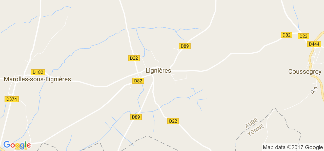 map de la ville de Lignières