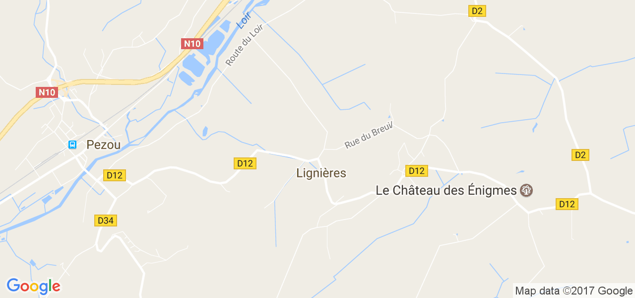 map de la ville de Lignières