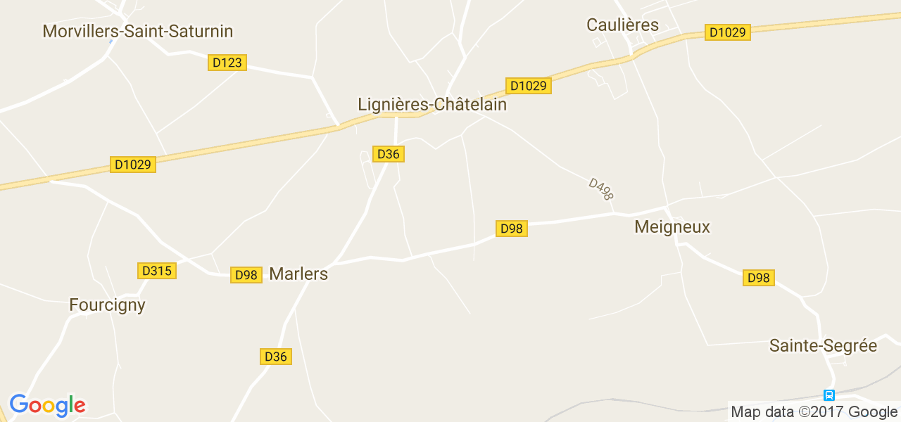 map de la ville de Lignières-Châtelain