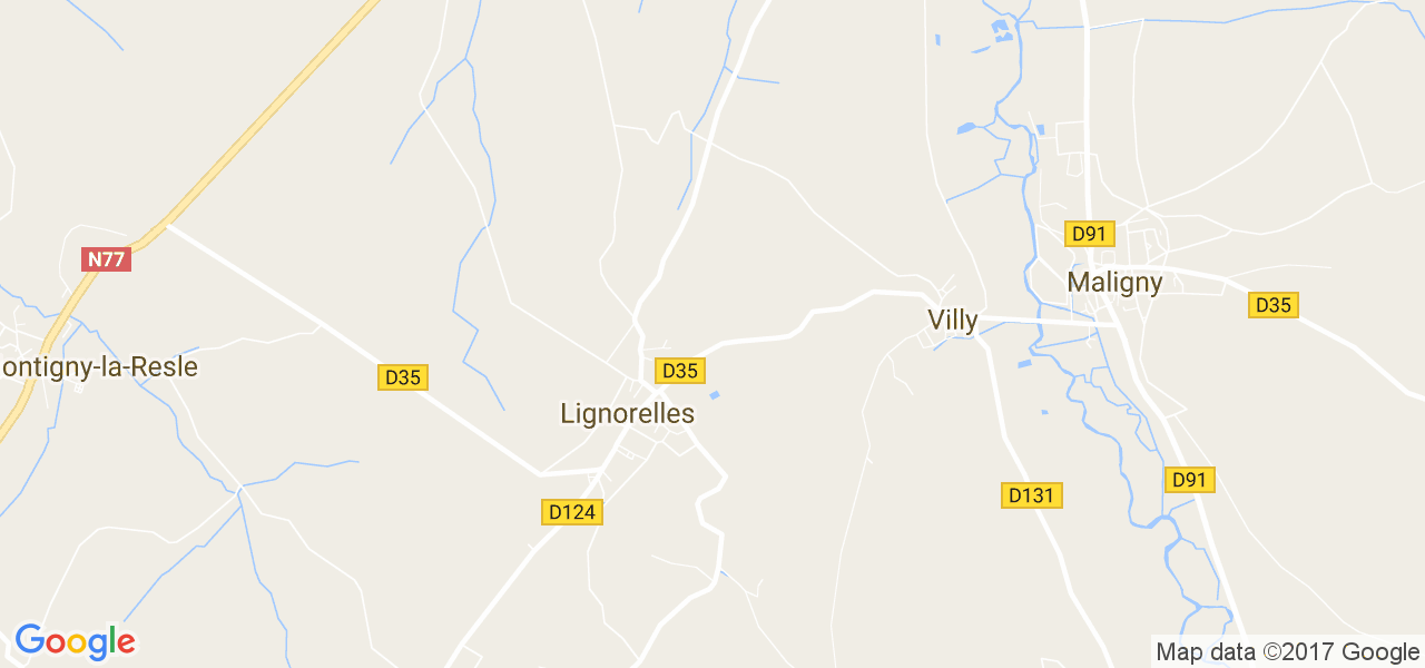 map de la ville de Lignorelles