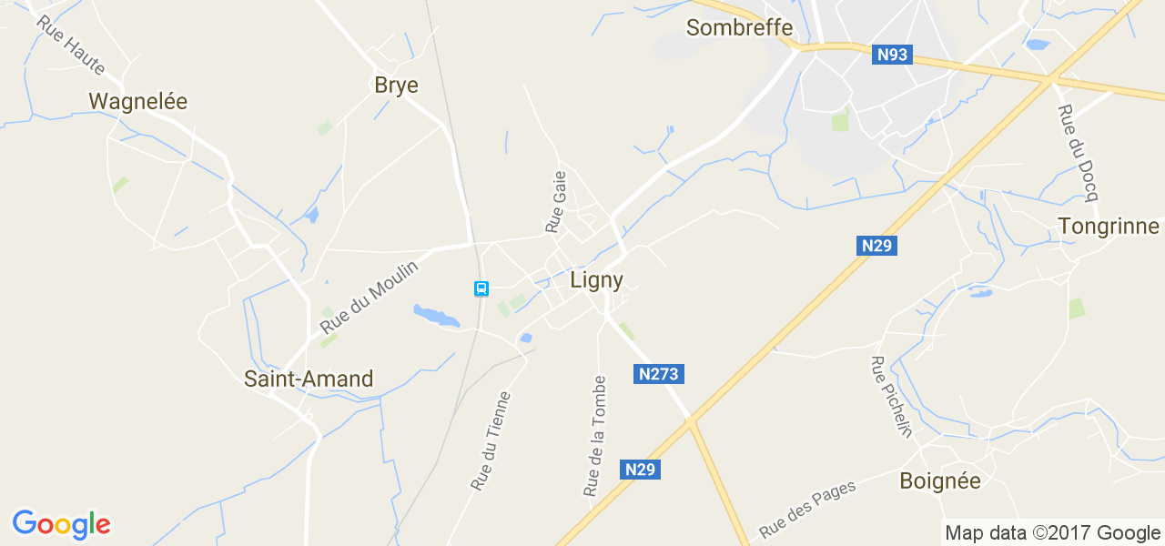 map de la ville de Ligny