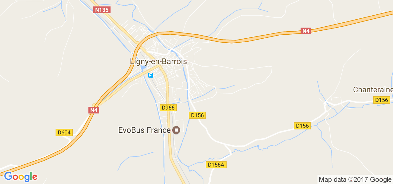 map de la ville de Ligny-en-Barrois