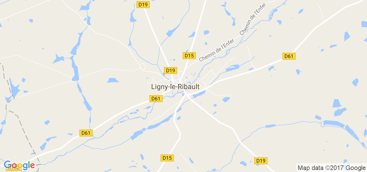 map de la ville de Ligny-le-Ribault