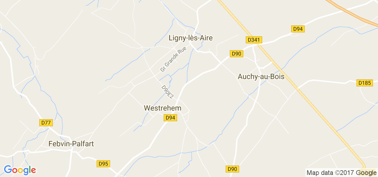 map de la ville de Ligny-lès-Aire