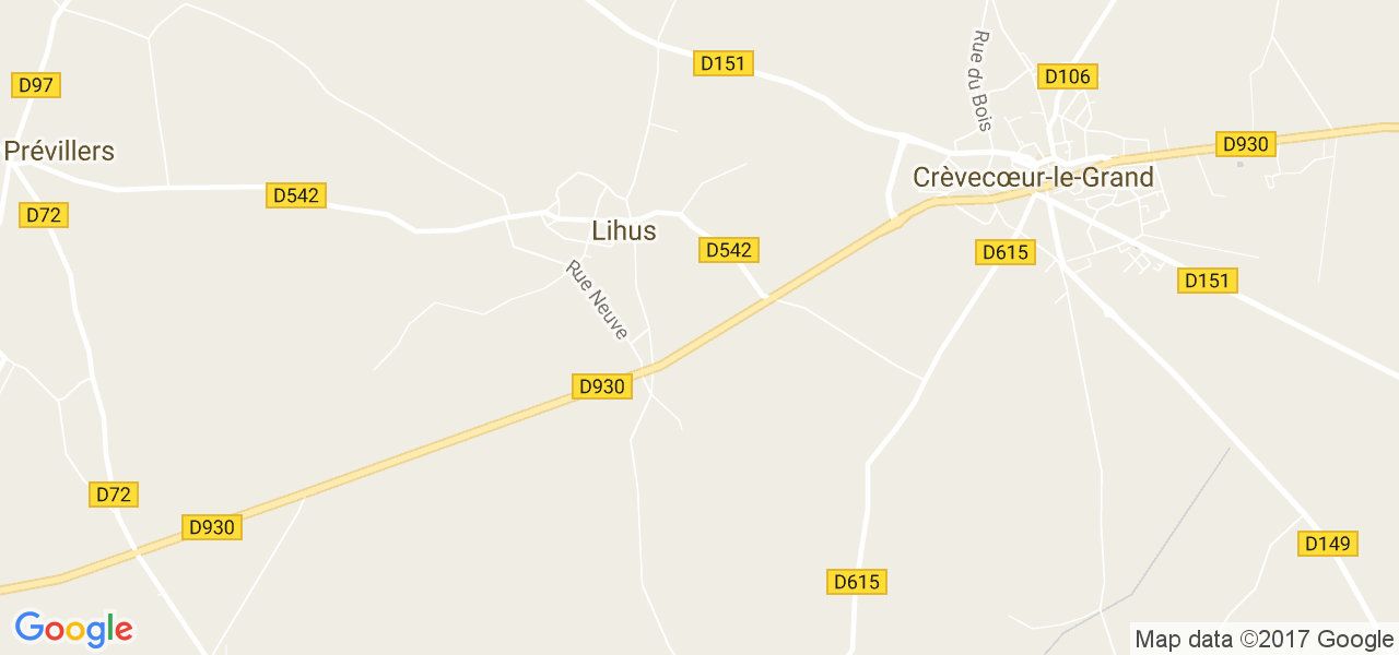 map de la ville de Lihus