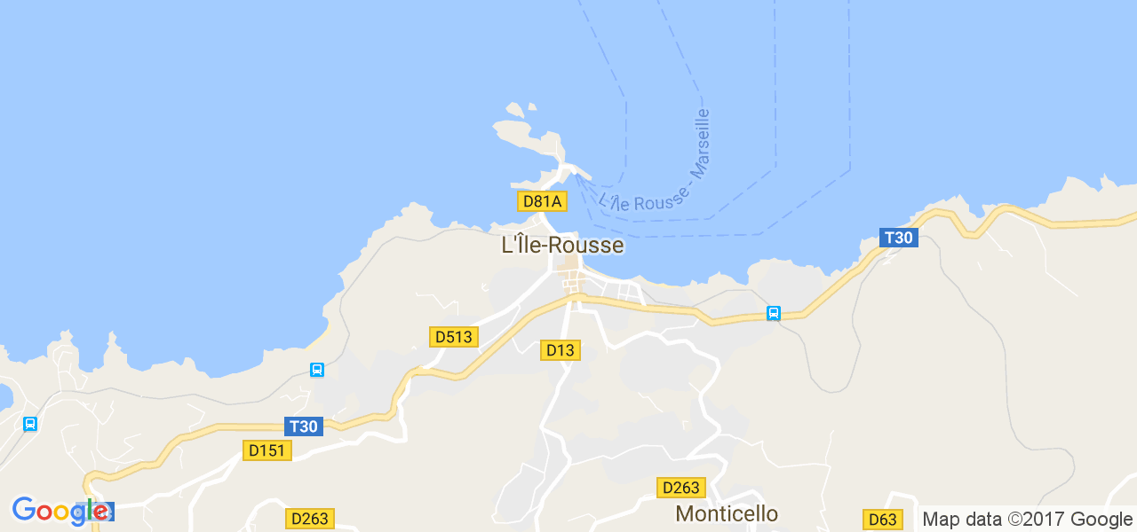 map de la ville de L'Île-Rousse