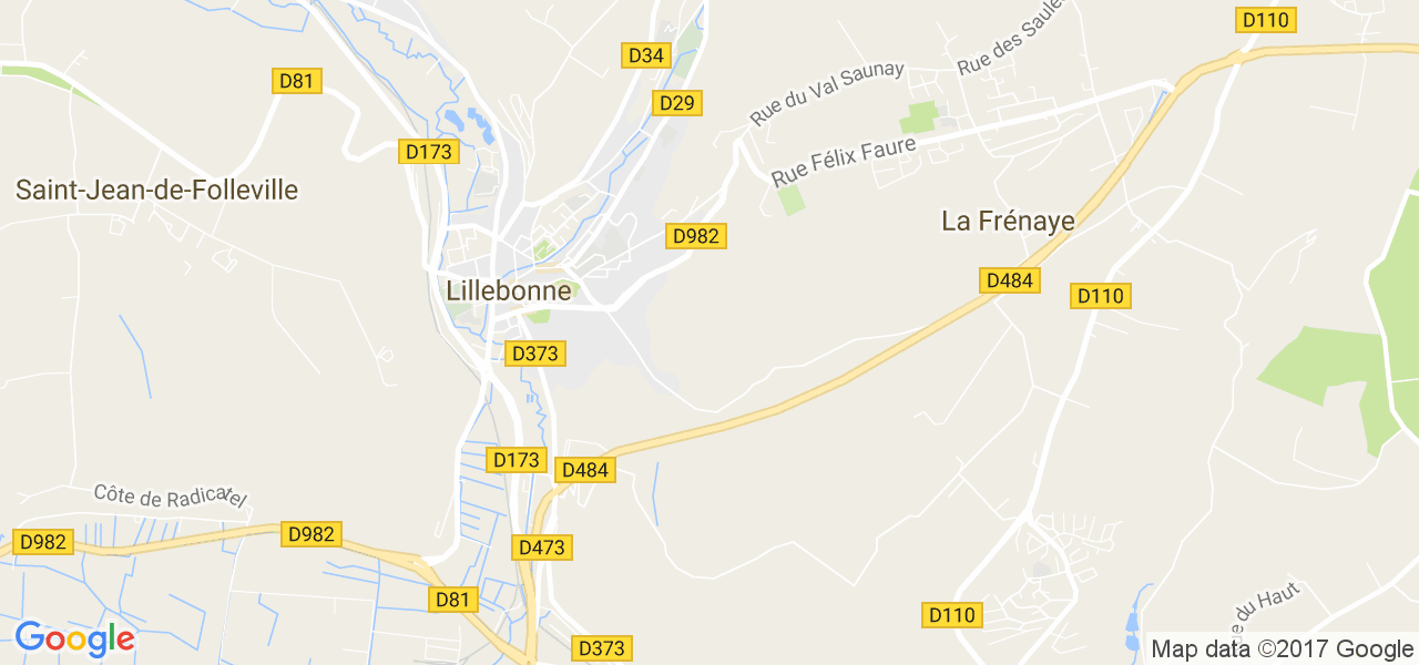 map de la ville de Lillebonne