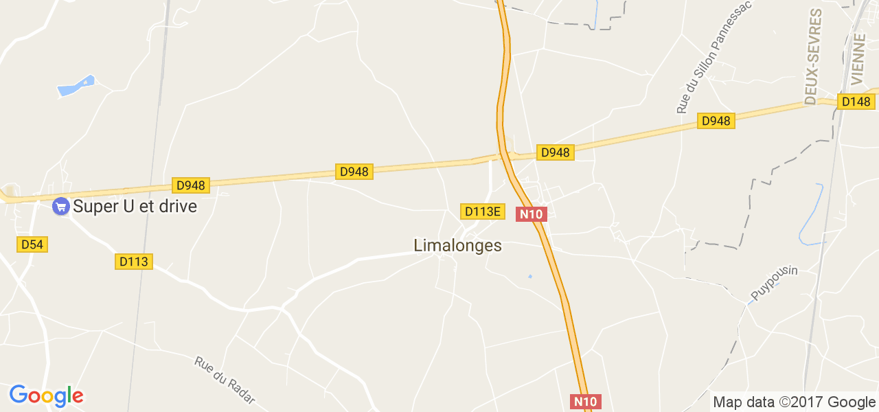 map de la ville de Limalonges