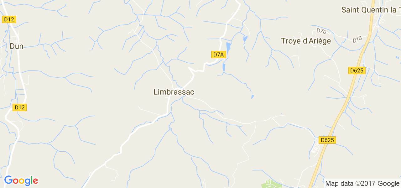 map de la ville de Limbrassac